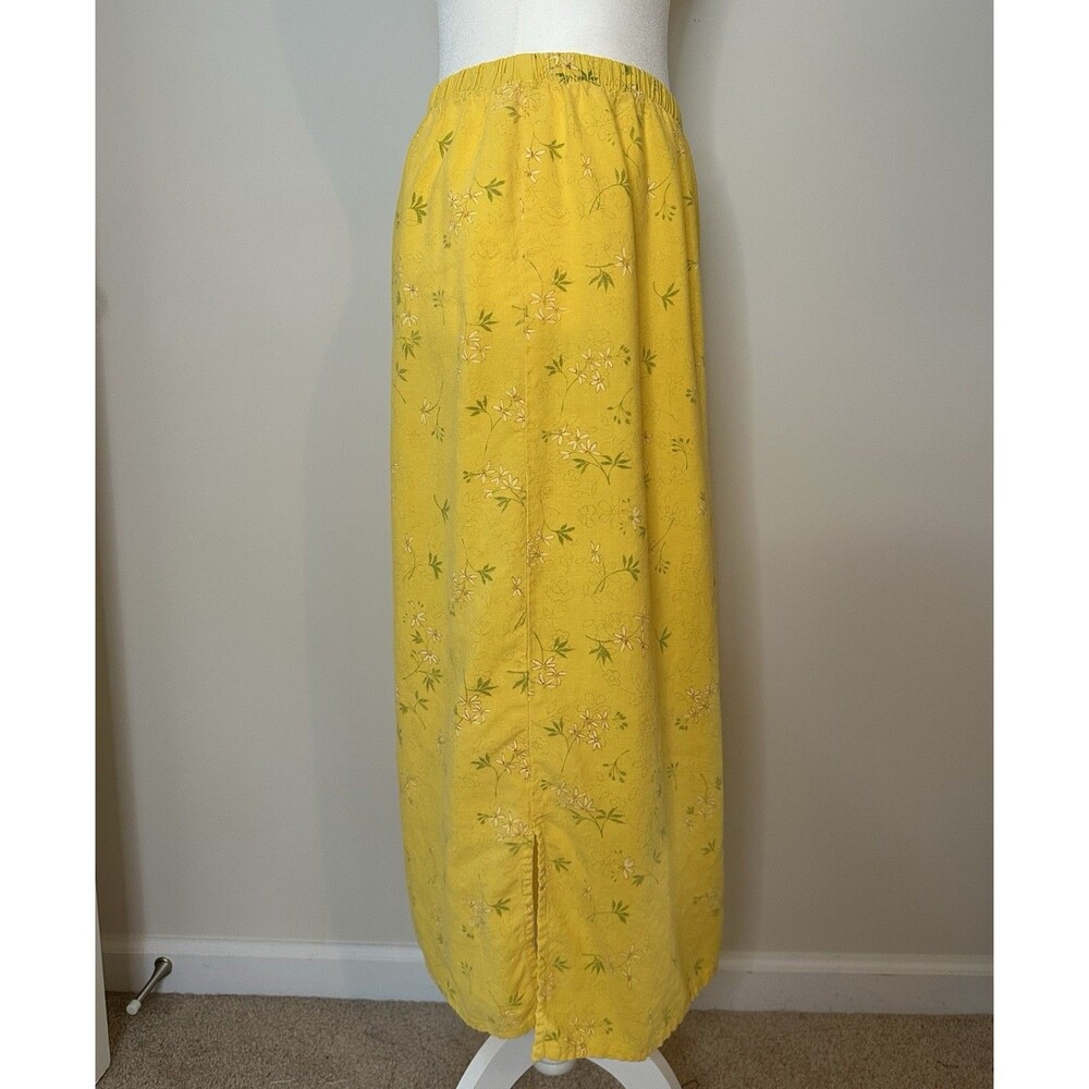 Vintage Russ Berens Skirt Linen Blend Yellow Sz M Cottage #1154 - Picture 4 of 6
